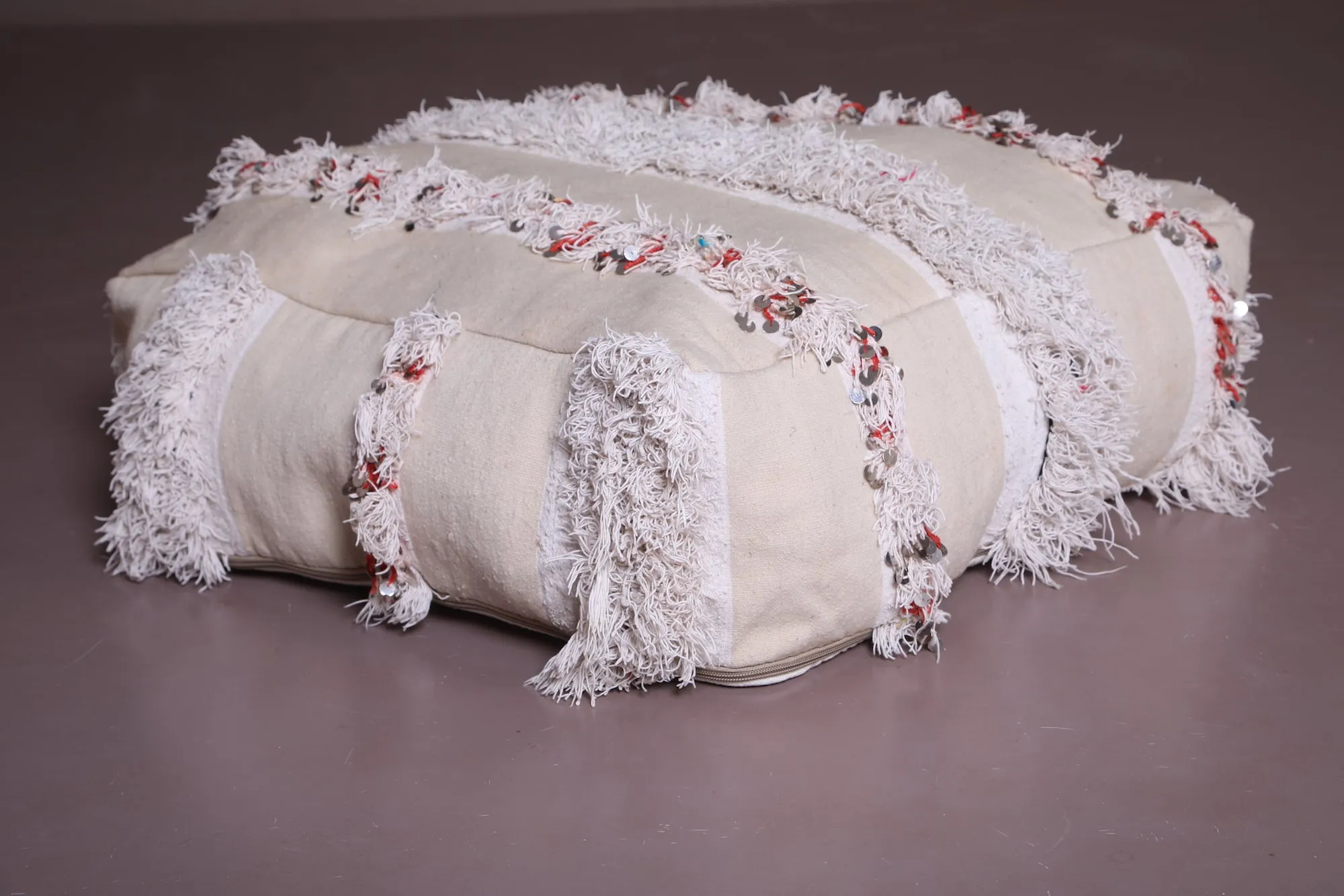 Two HandKnotted Living berber Room Poufs