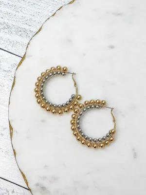 Two Tone Hoop Layered Hoop Earrings