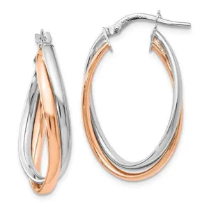 Two Toned Twisted Hoop Earrings