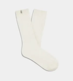 Ugg: Rib Knit Slouchy Crew Sock in White