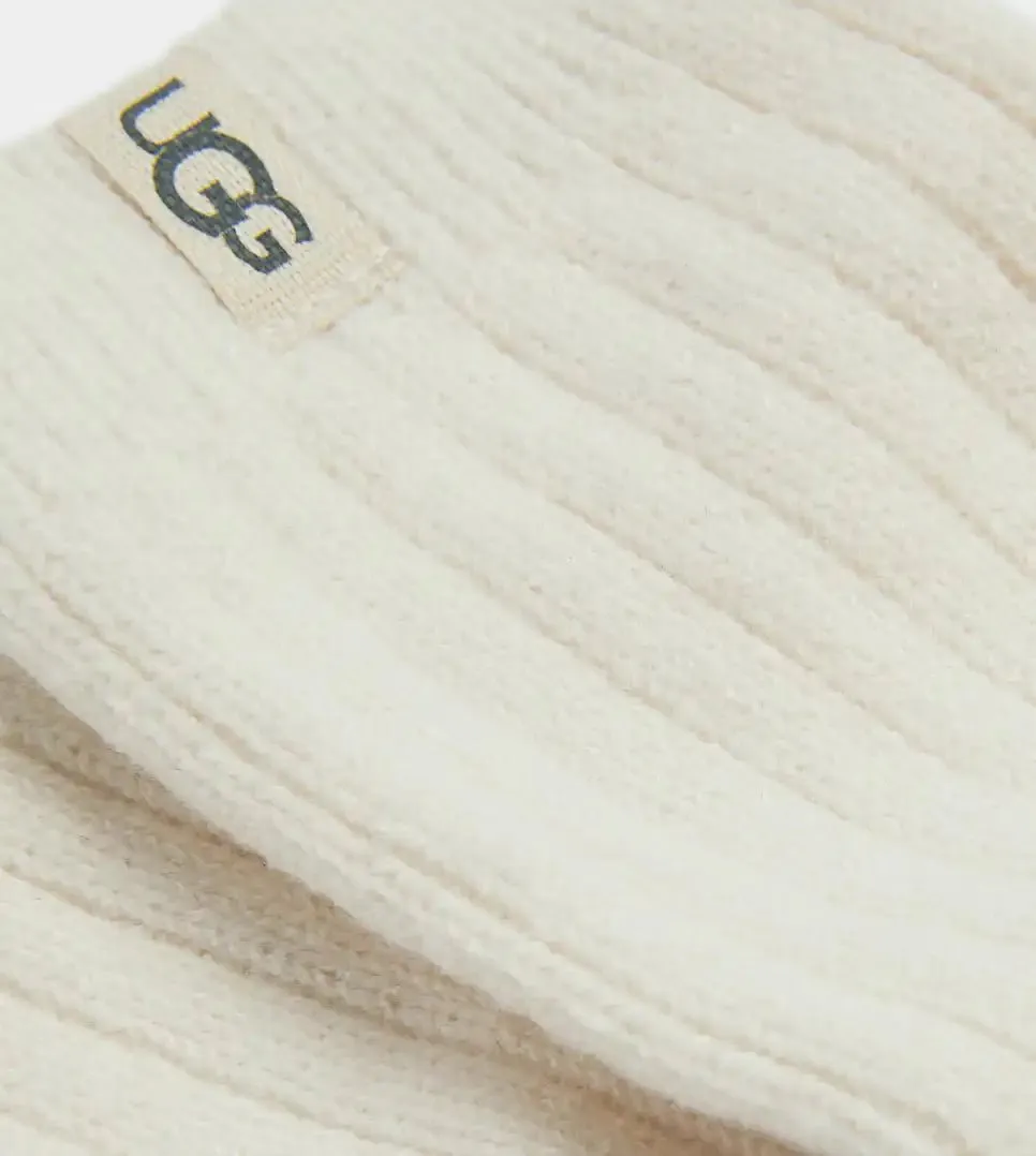 Ugg: Rib Knit Slouchy Crew Sock in White