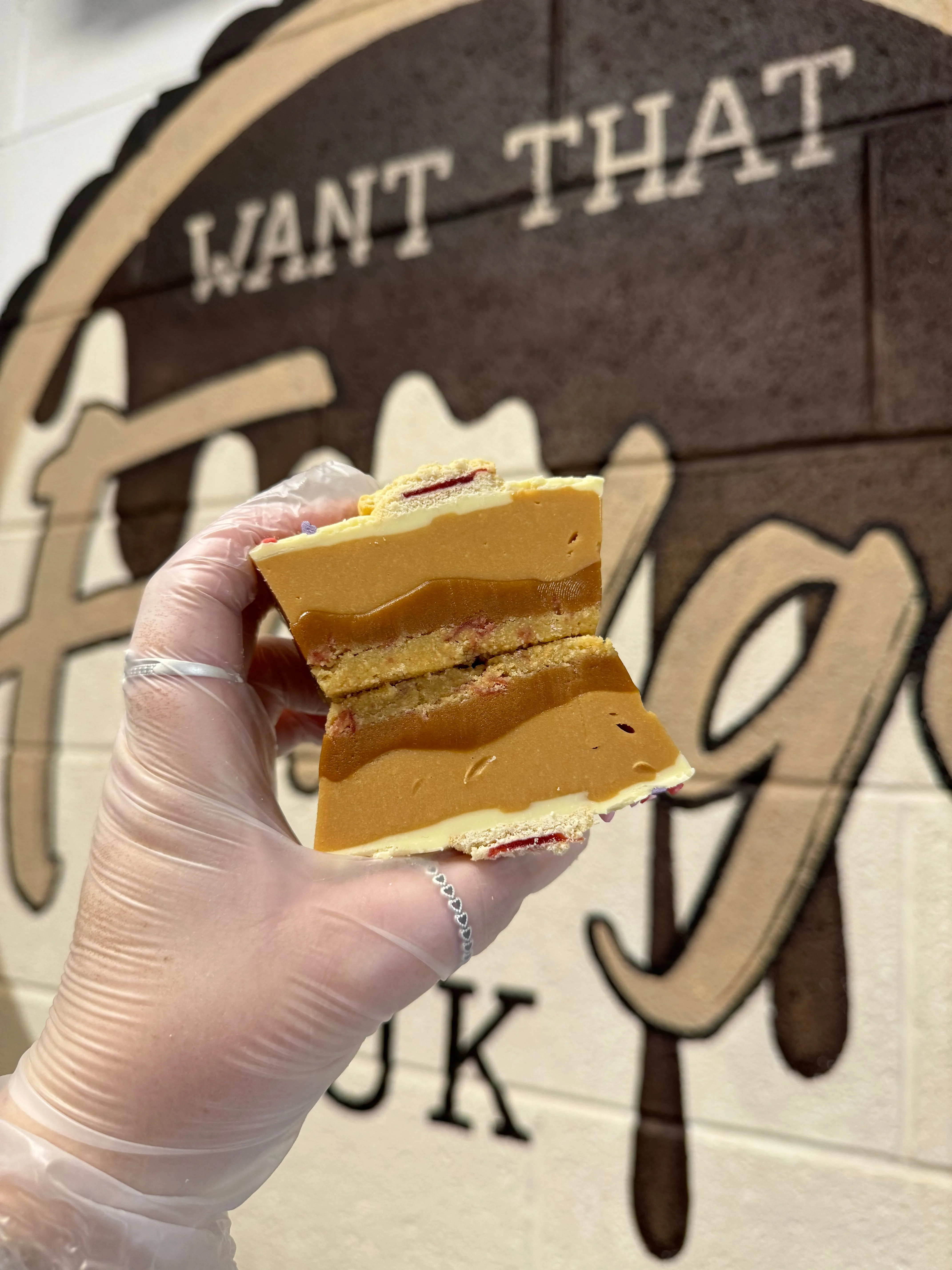 Valentine Jammy Millionaire’s Layered Fudge