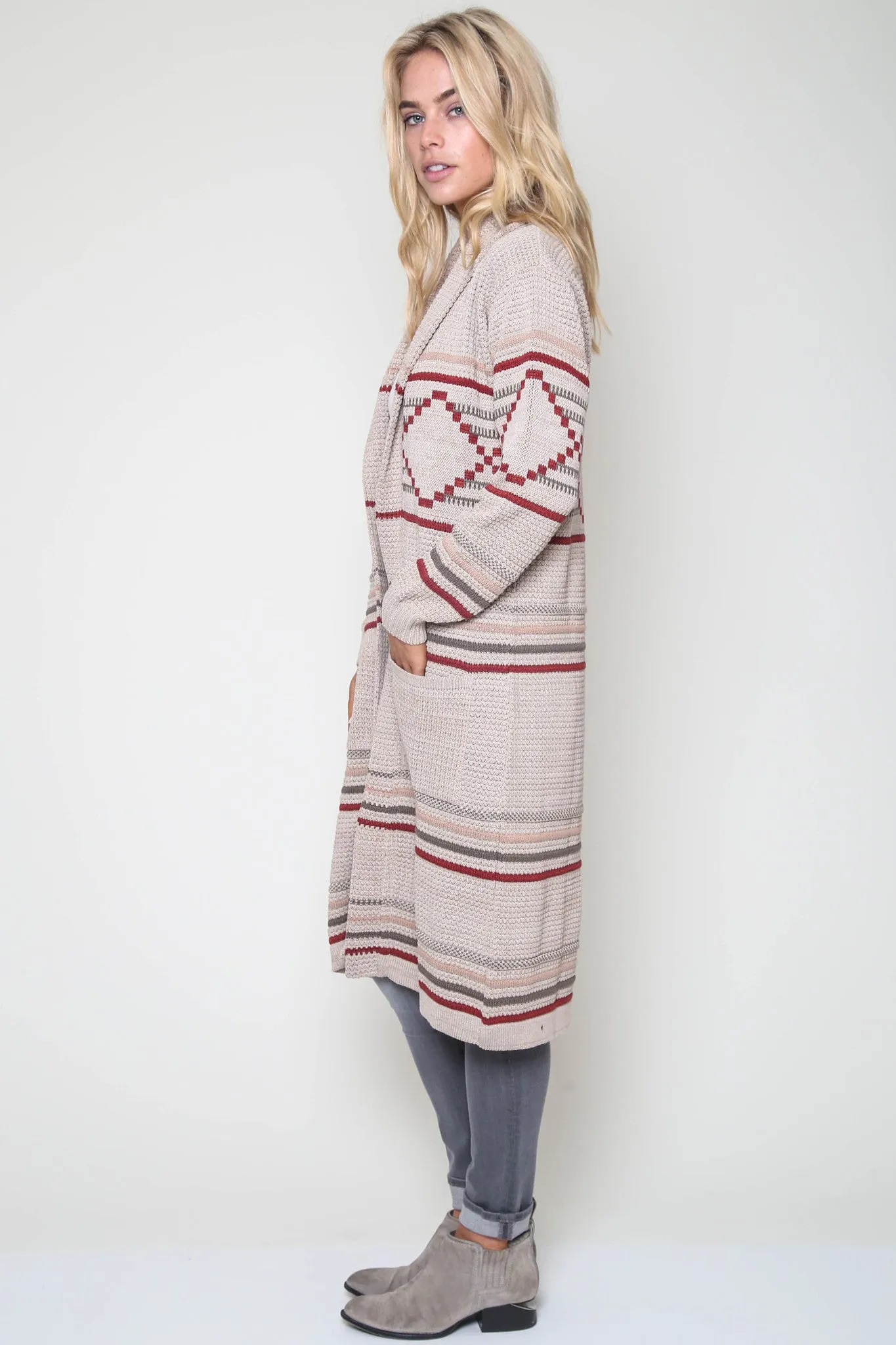 Vance Longline Knit Sweater in Sand City