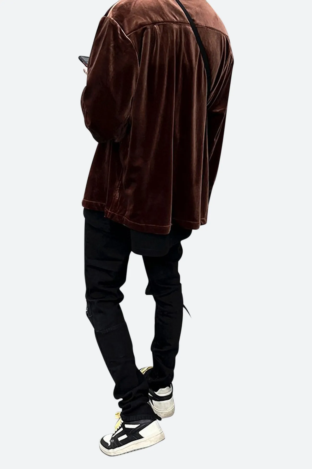 VELOUR BUTTON DOWN