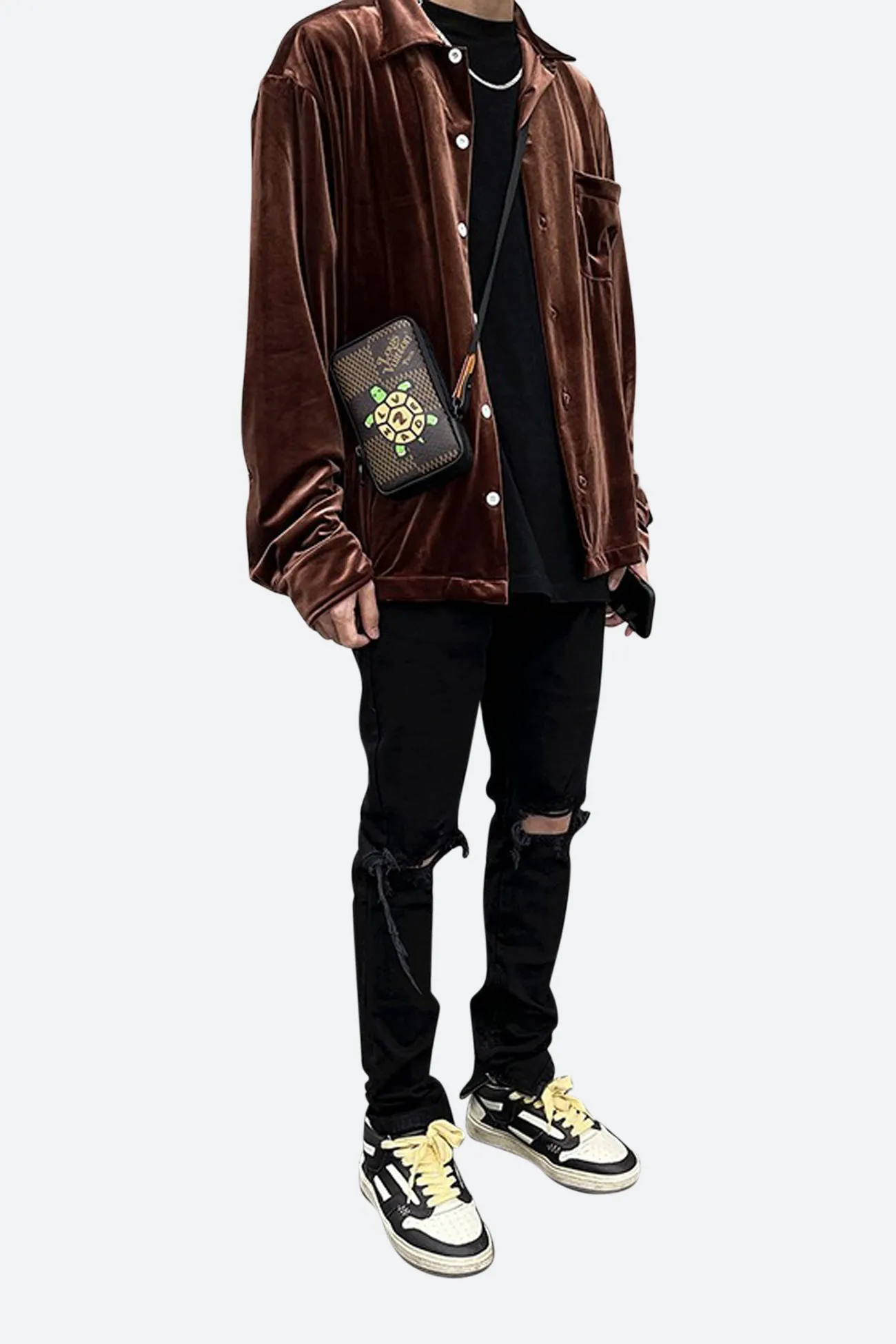 VELOUR BUTTON DOWN