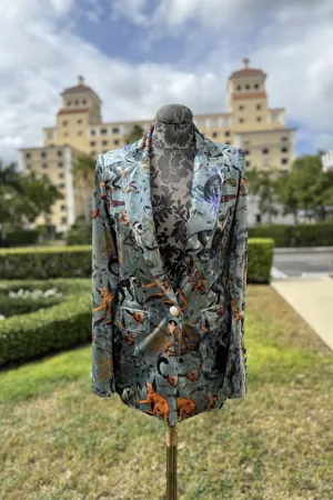 Velvet Blazer in Blue Monkey