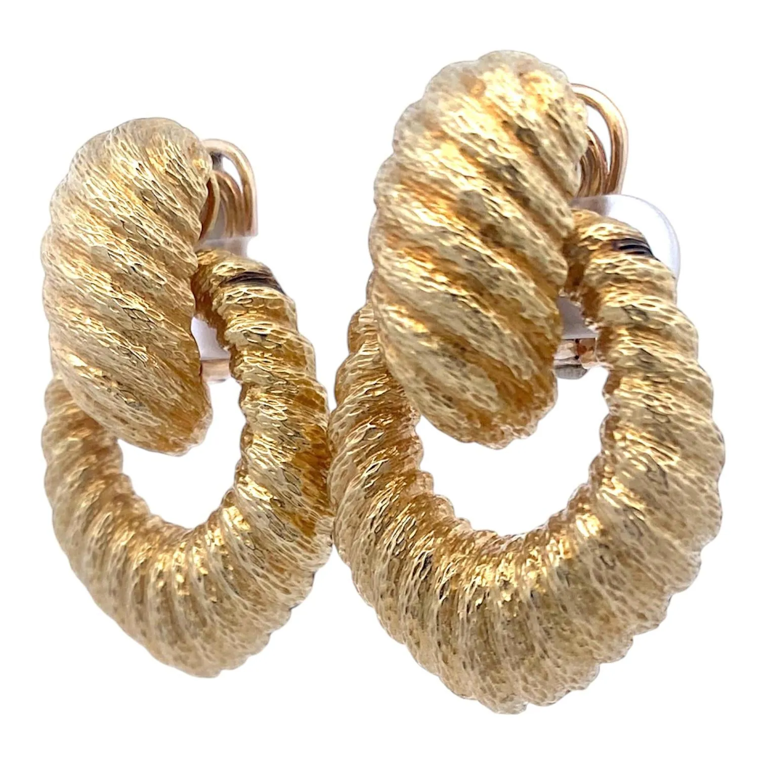 Vintage 18K Gold Door Knocker Style Earrings