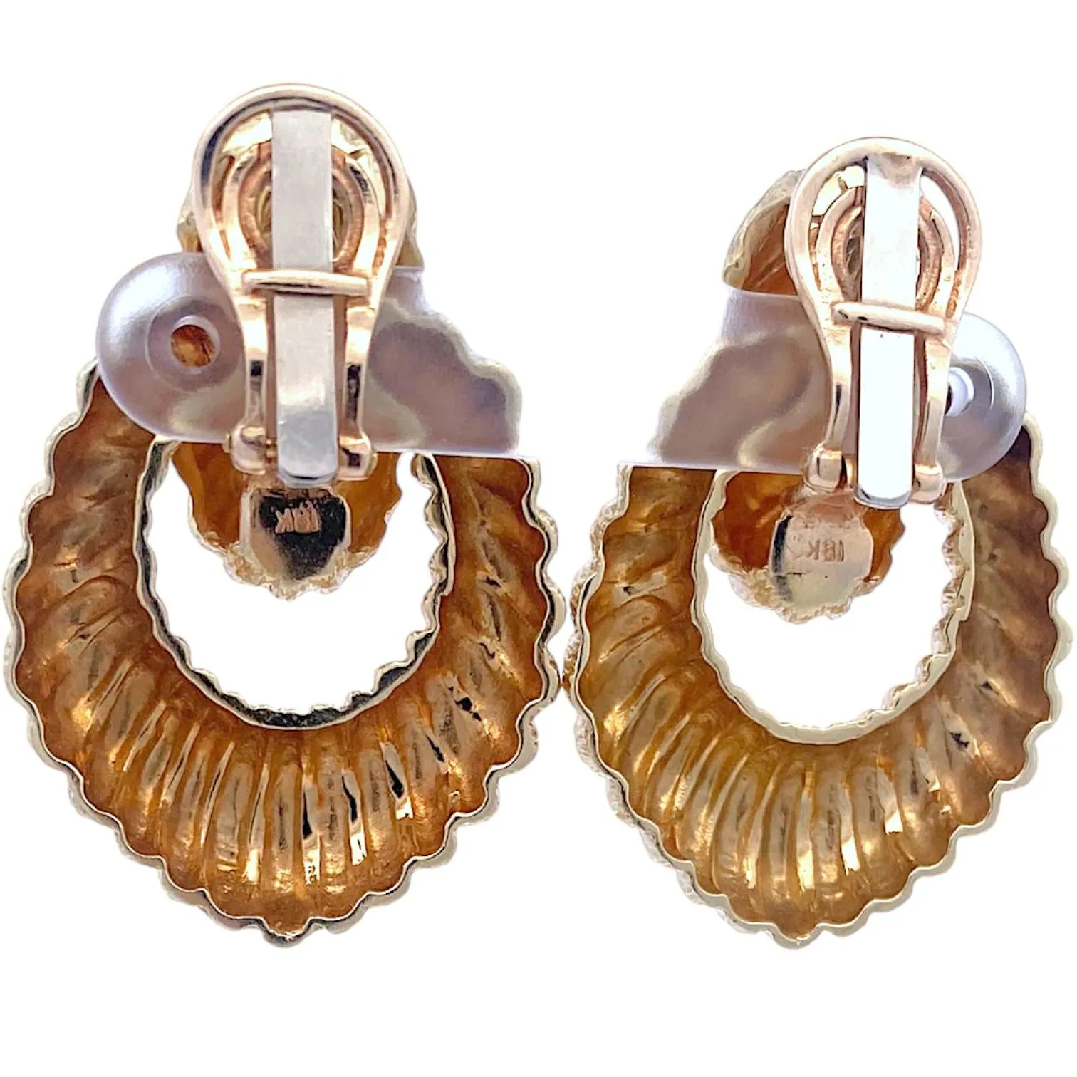 Vintage 18K Gold Door Knocker Style Earrings