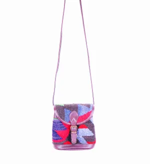 Vintage Kilim Handbag - Brown Leather
