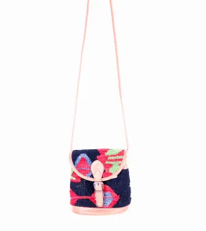 Vintage Kilim Handbag - Tan Leather