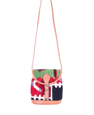 Vintage Kilim Handbag - Tan Leather