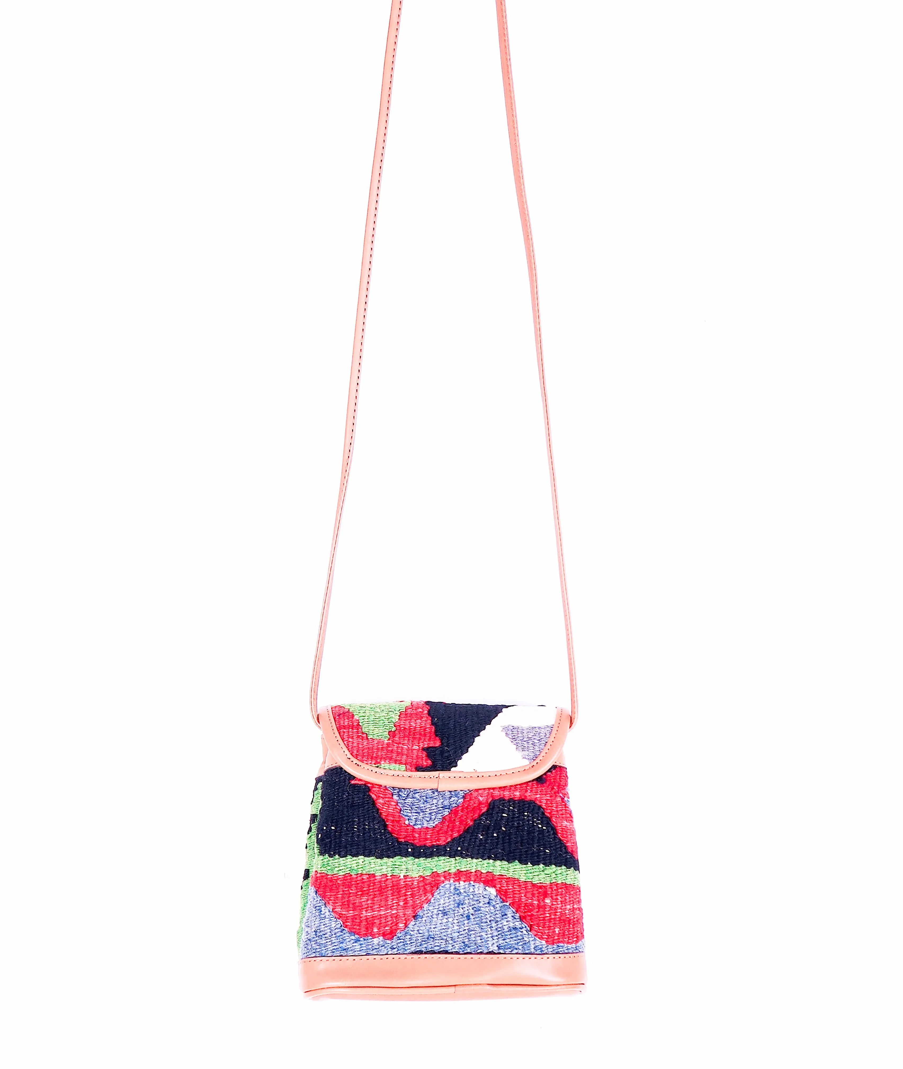 Vintage Kilim Handbag - Tan Leather