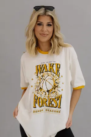 Wake Forest University: Tie Dye Ringer Tee in White