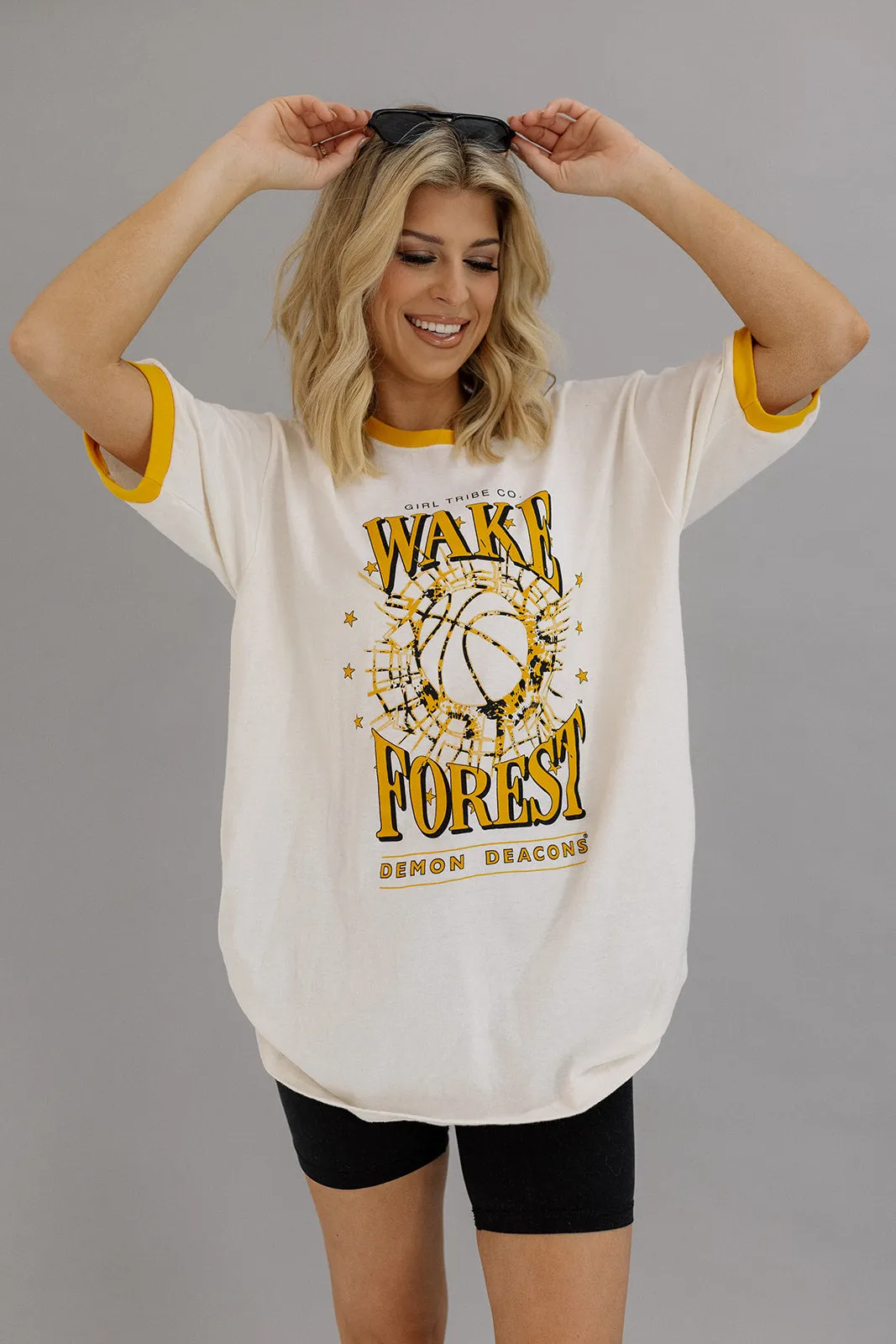 Wake Forest University: Tie Dye Ringer Tee in White