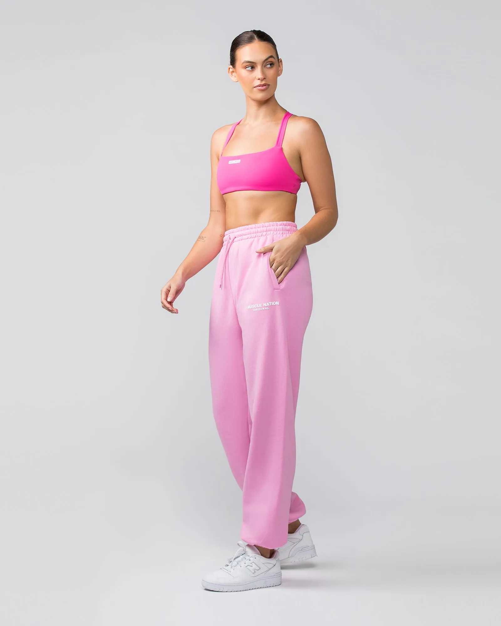 Weekend Slouchy Trackies - Pink Frosting