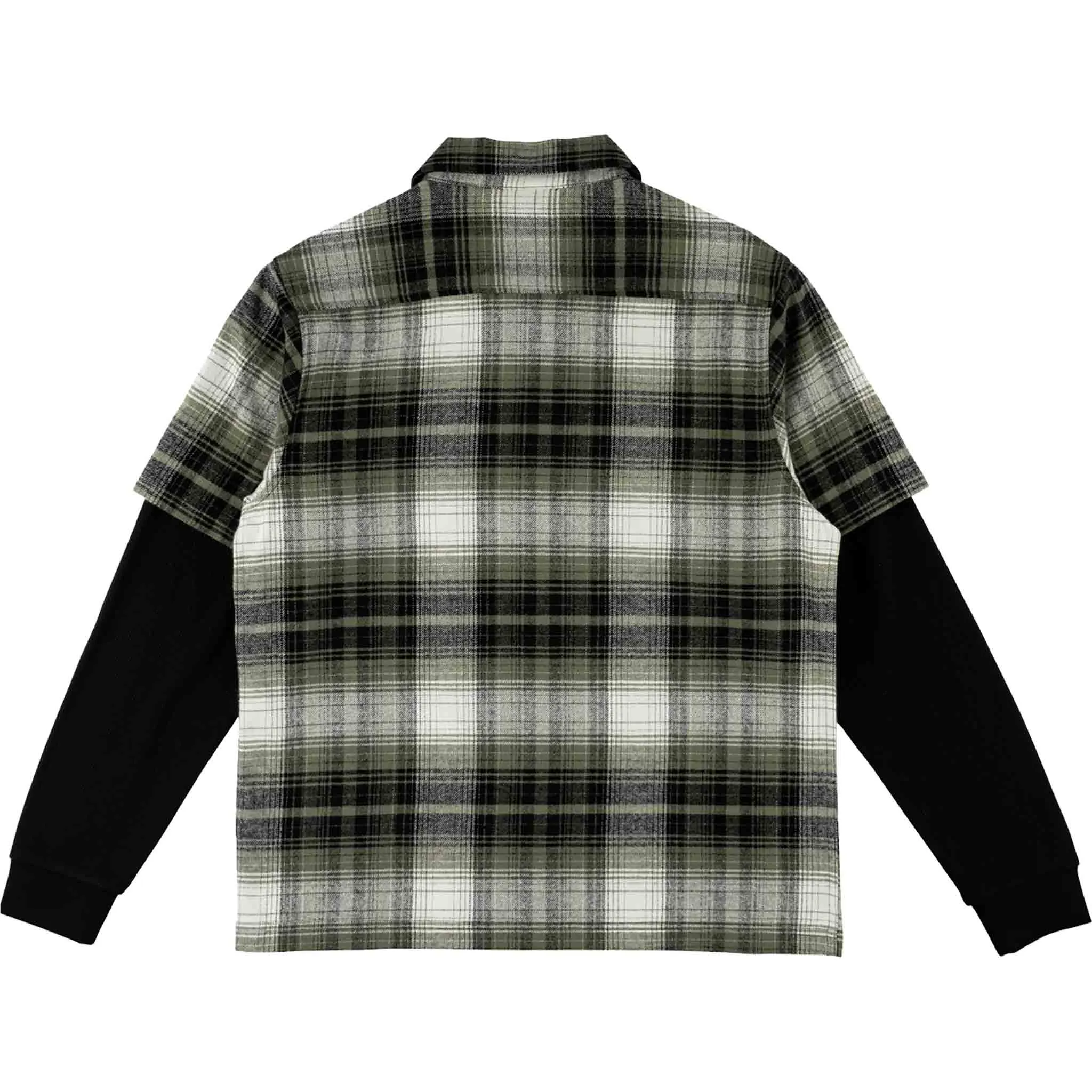 Welcome Lair Woven Plaid/Thermal Layered Shirt Olive