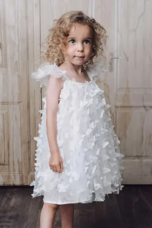 White Butterfly Tulle Dress