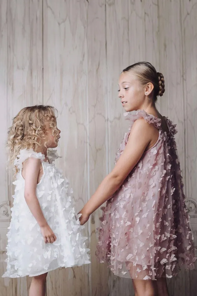 White Butterfly Tulle Dress