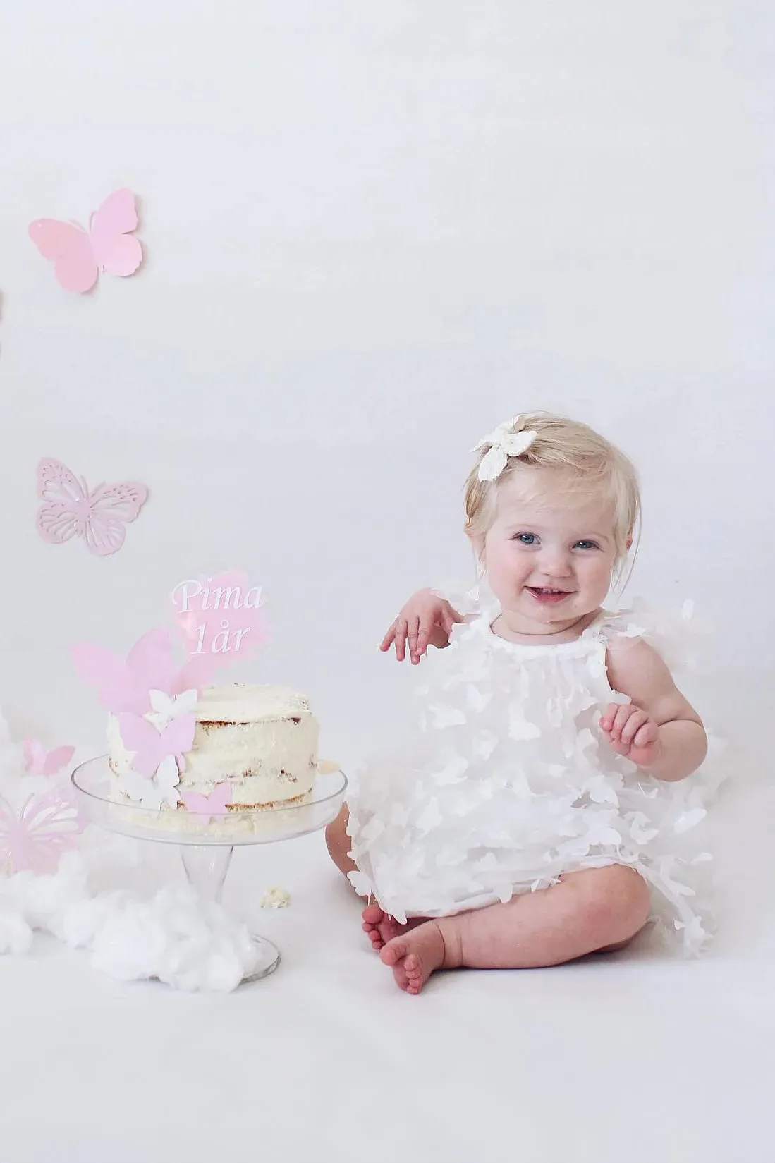 White Butterfly Tulle Dress