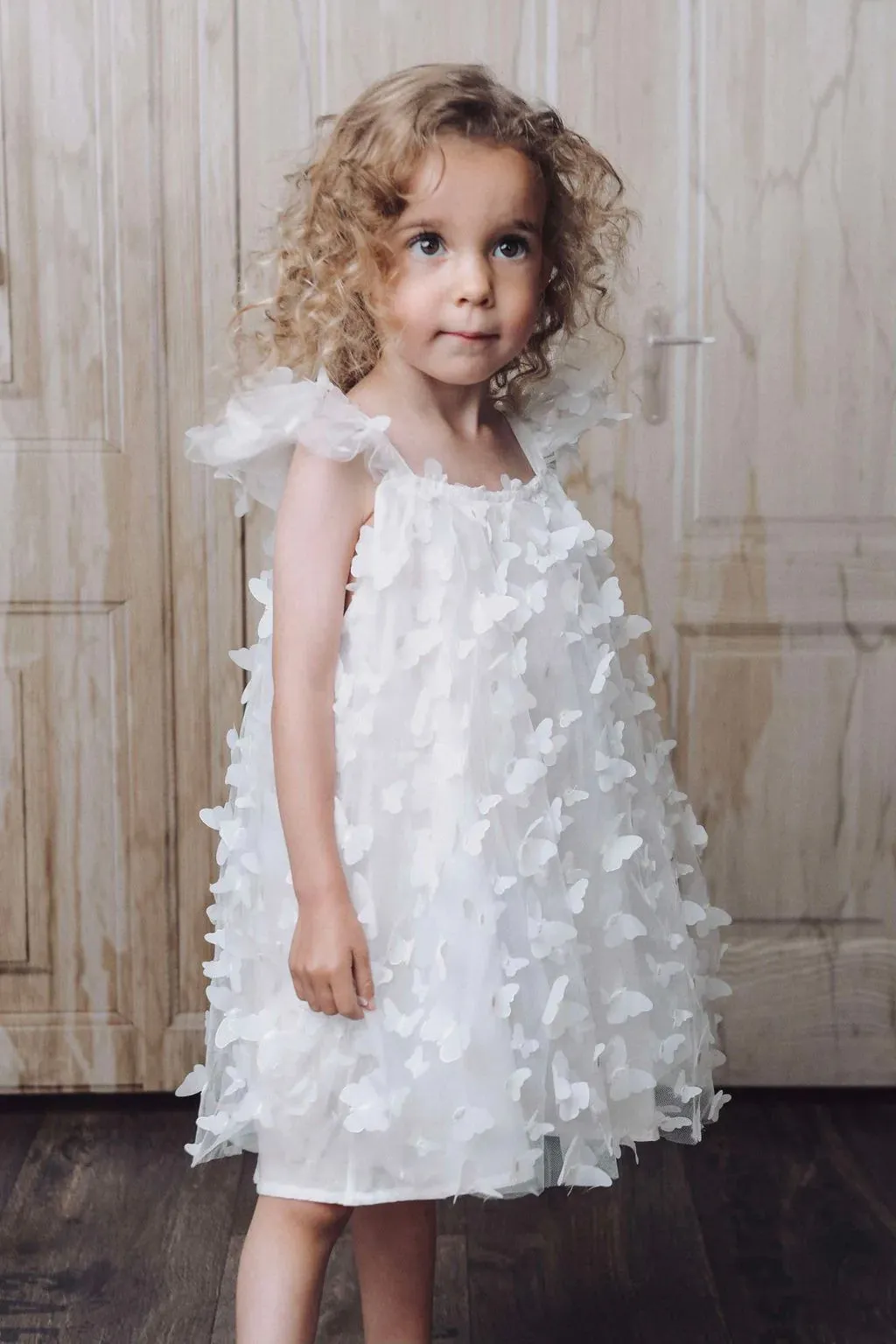 White Butterfly Tulle Dress