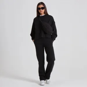 WIDE LEG JOGGERS - BLACK