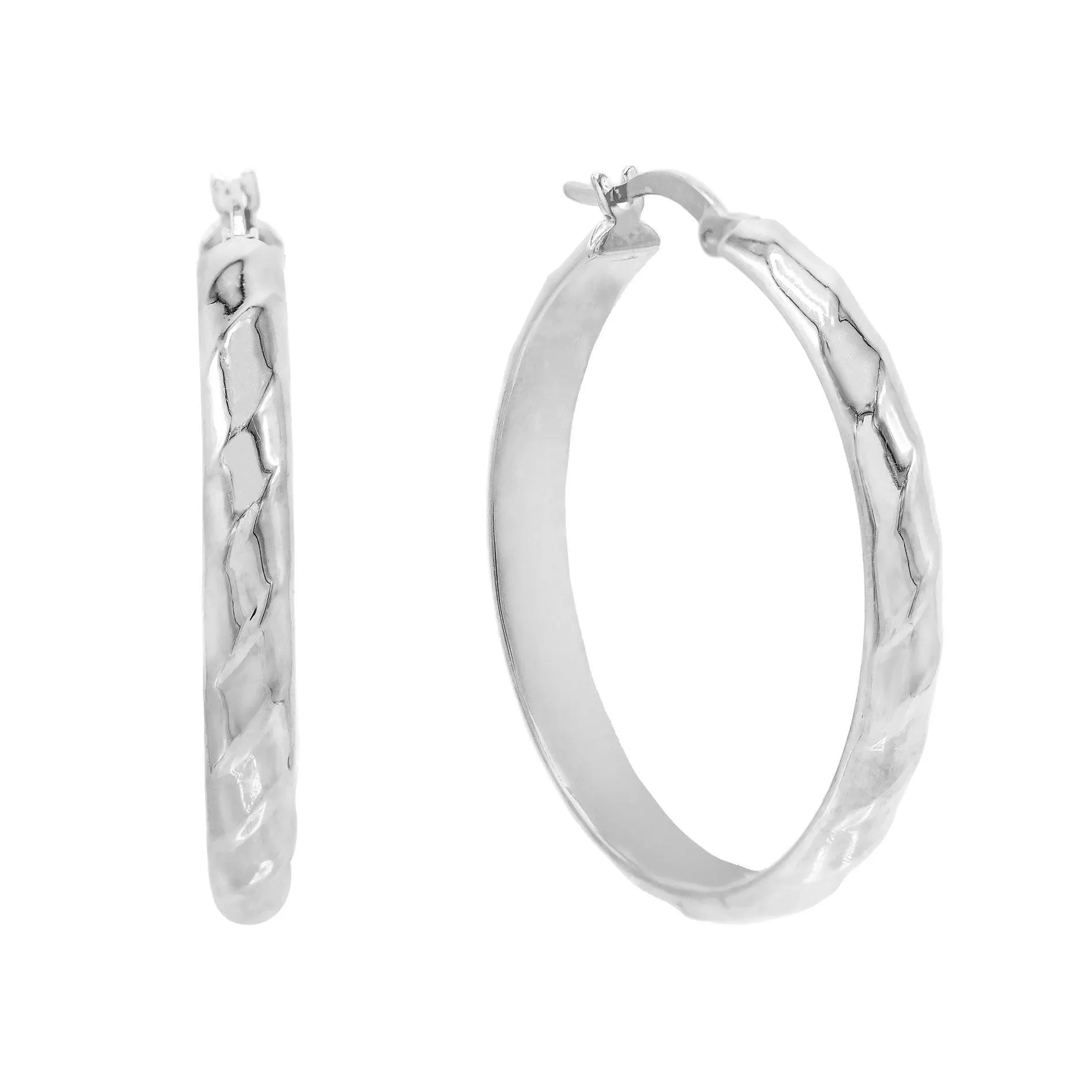 Wide Twisted Hoop Earring