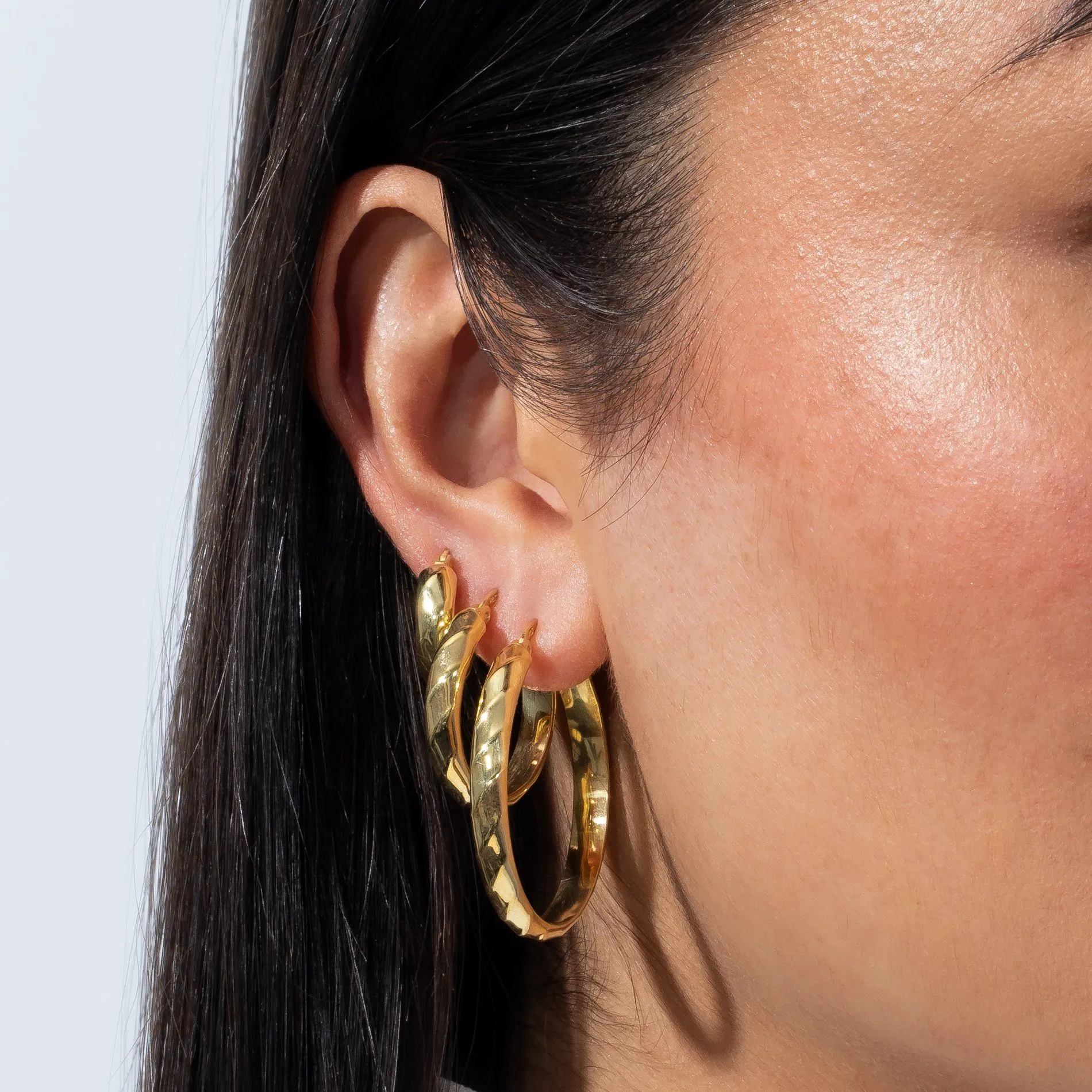 Wide Twisted Hoop Earring