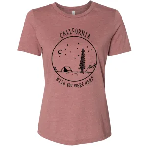 Wish You Were Here Black Print Women's Relaxed Jersey Tee