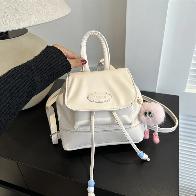 Women's Commuter Textured Korean Style Versatile Retro Backpacks