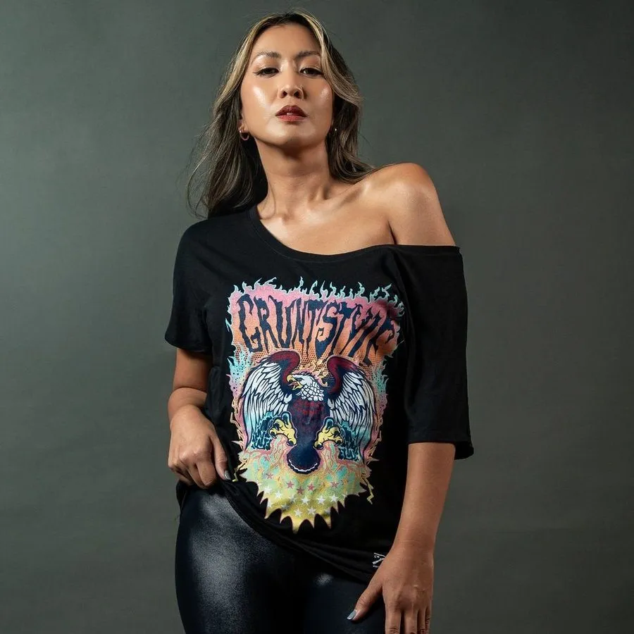 Women's Electric Eagle Slouchy T-Shirt - Black