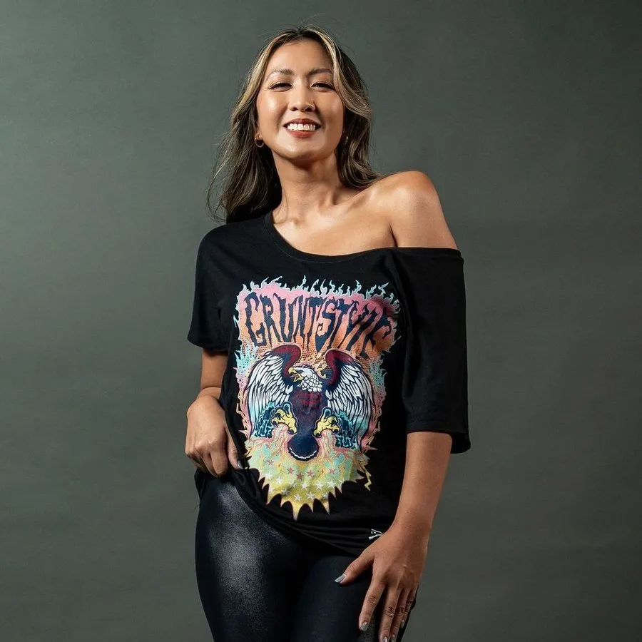 Women's Electric Eagle Slouchy T-Shirt - Black