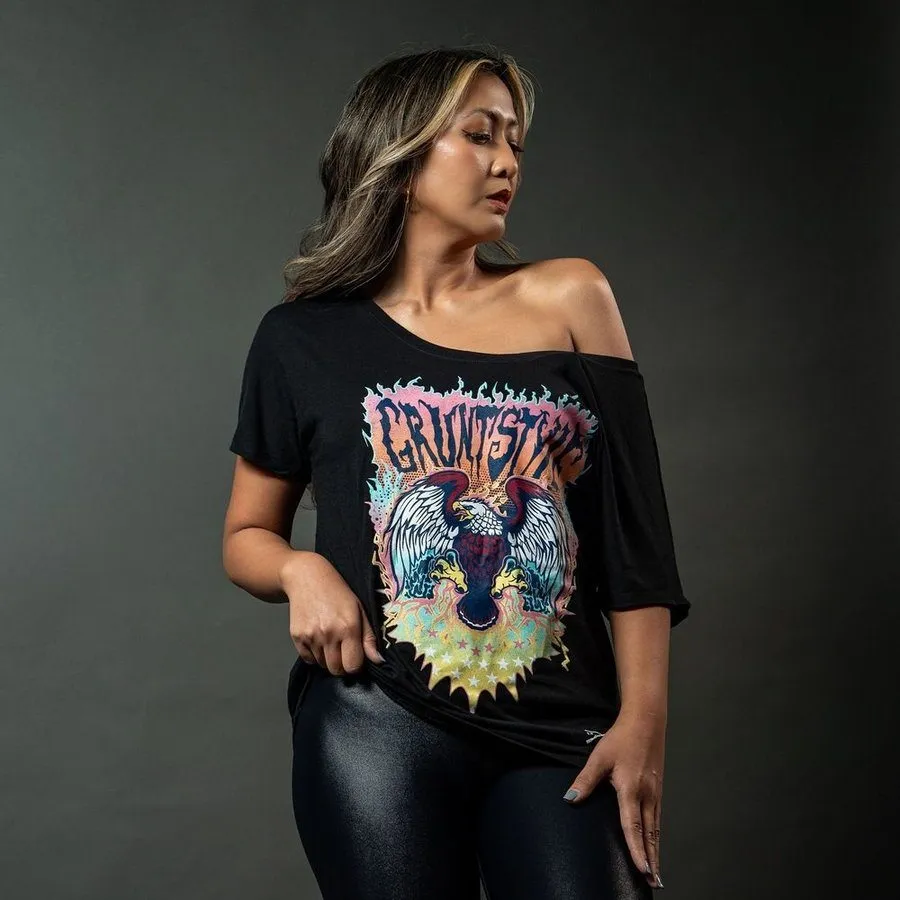 Women's Electric Eagle Slouchy T-Shirt - Black
