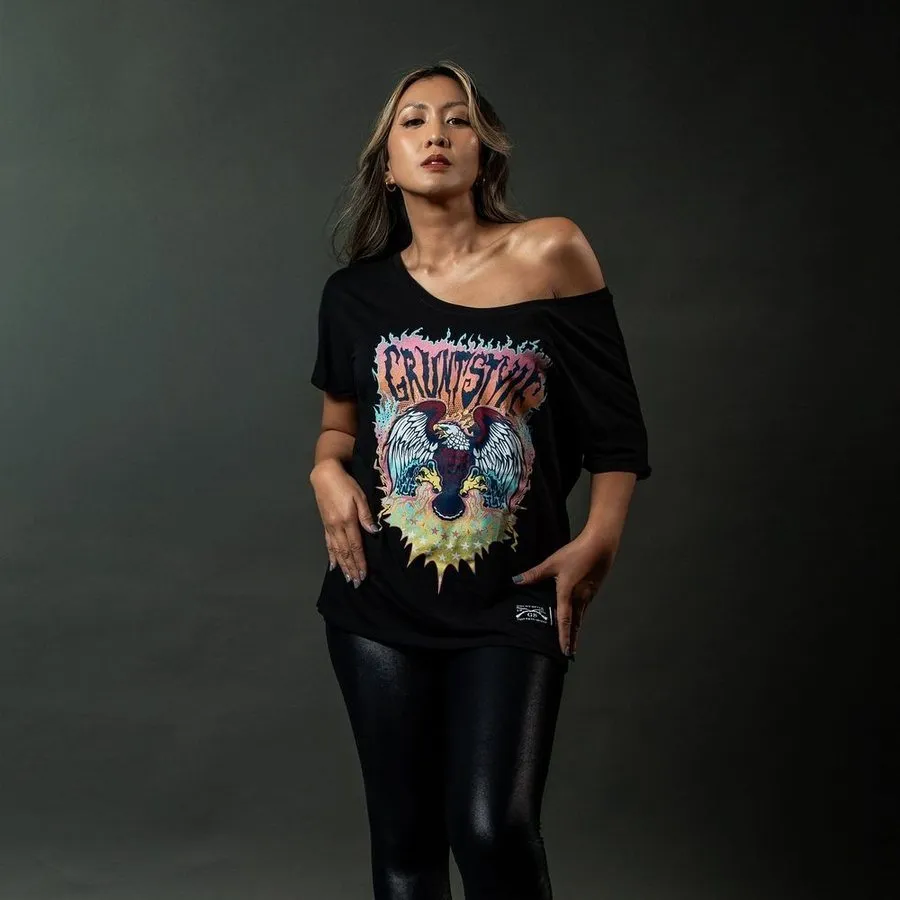 Women's Electric Eagle Slouchy T-Shirt - Black