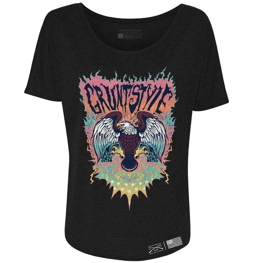 Women's Electric Eagle Slouchy T-Shirt - Black
