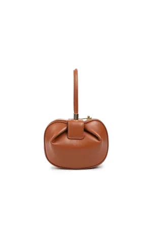 Women’s Knotted Cherry Top Handle Clutch in Genuine Leather