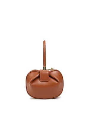 Women's Knotted Cherry Top Handle Clutch in Genuine Leather