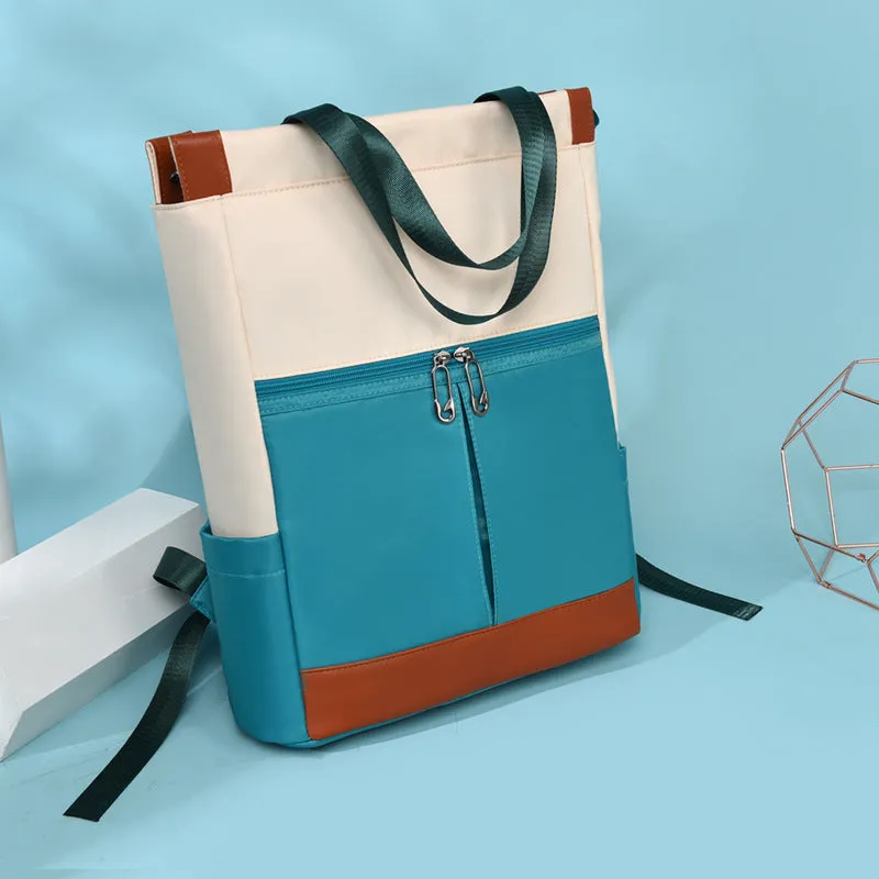 Women's Oxford Cloth Contrast Color Portable Computer Backpacks