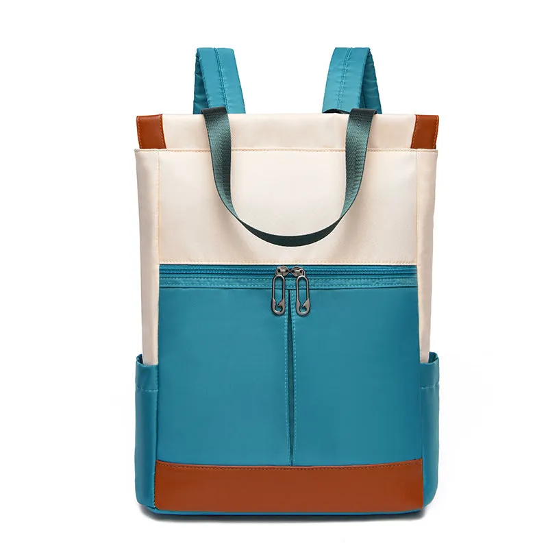 Women's Oxford Cloth Contrast Color Portable Computer Backpacks