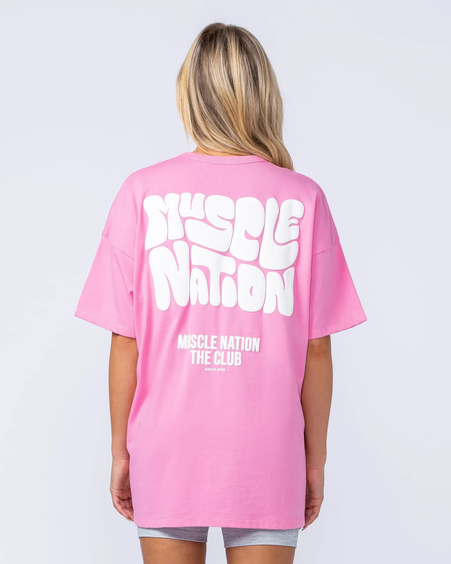 Womens Wave Oversized Tee - Hollywood Pink