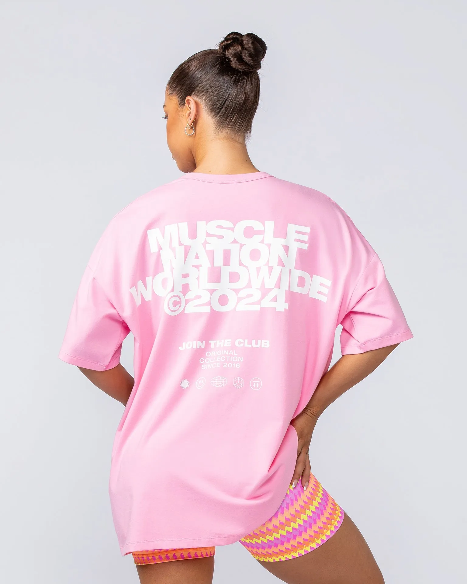 Womens Wave Oversized Tee - Hollywood Pink