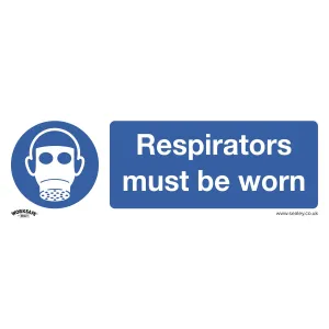 Worksafe by Sealey Mandatory Safety Sign - Respirators Must Be Worn - Rigid Plastic - Pack of 10