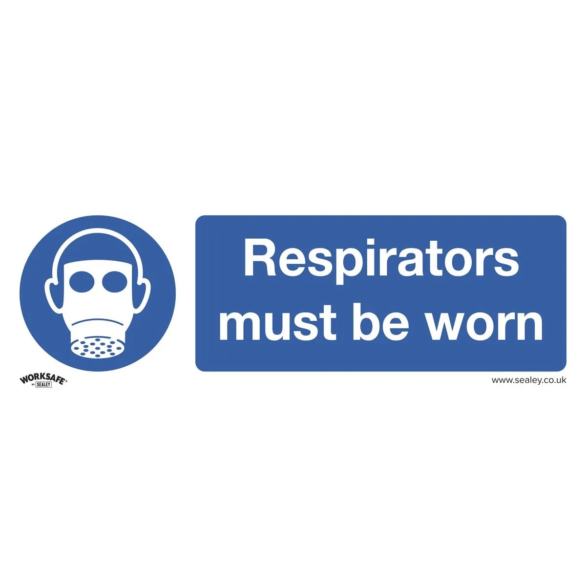 Worksafe by Sealey Mandatory Safety Sign - Respirators Must Be Worn - Rigid Plastic - Pack of 10