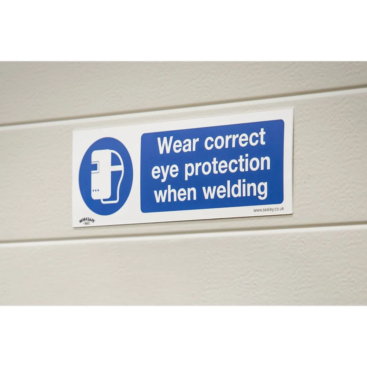 Worksafe by Sealey Mandatory Safety Sign - Wear Eye Protection When Welding - Rigid Plastic