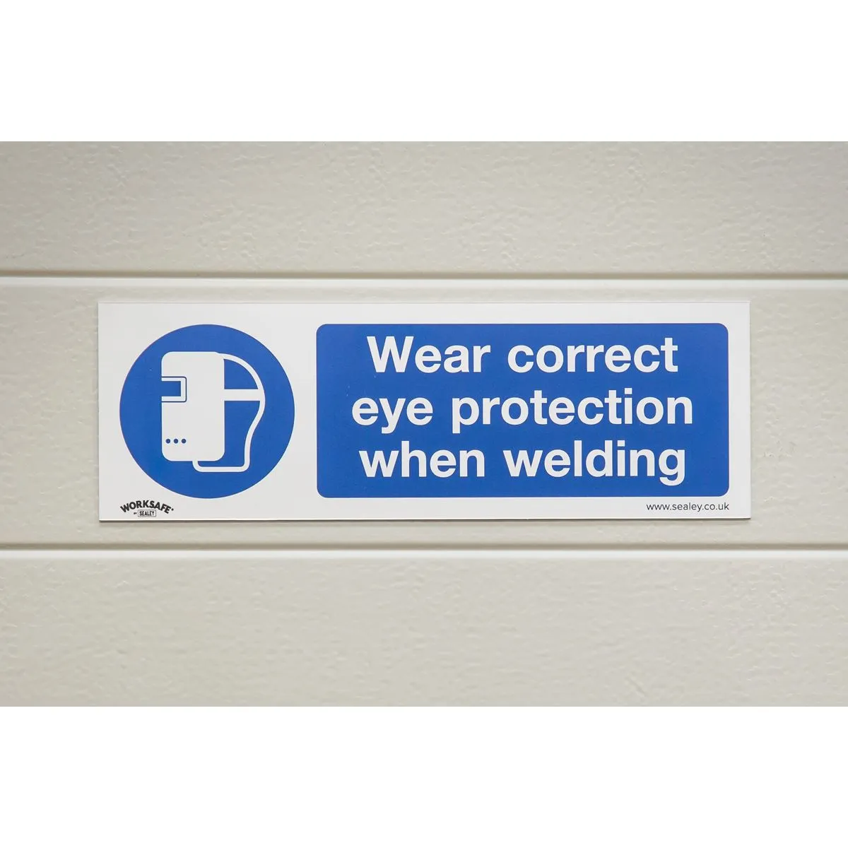 Worksafe by Sealey Mandatory Safety Sign - Wear Eye Protection When Welding - Rigid Plastic