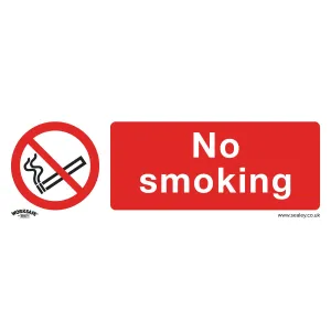 Worksafe by Sealey Prohibition Safety Sign - No Smoking - Rigid Plastic