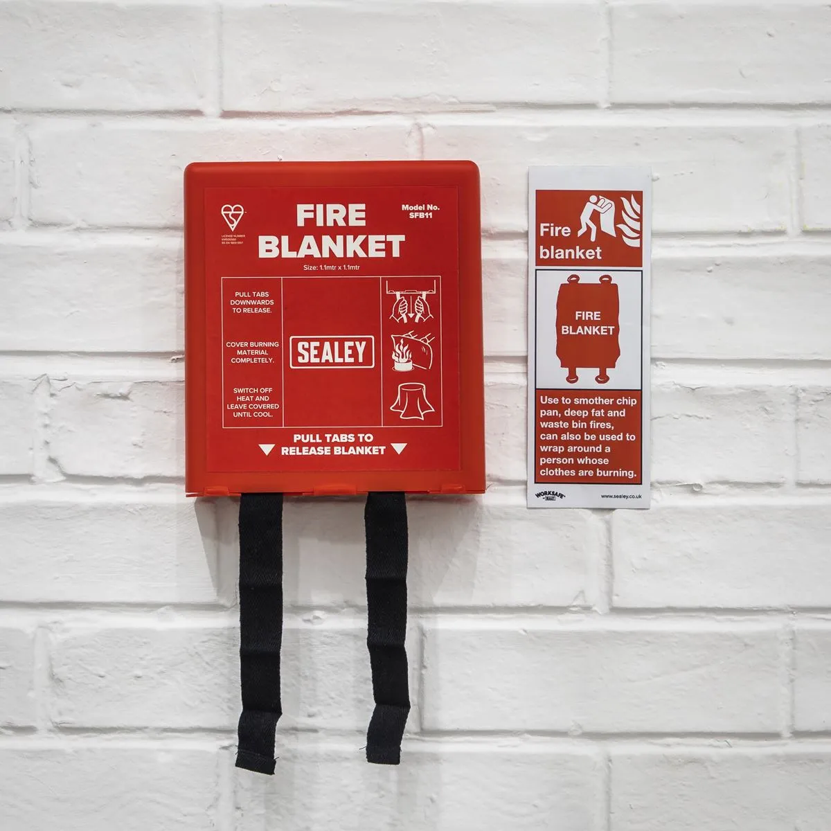 Worksafe by Sealey Safe Conditions Safety Sign - Fire Blanket - Rigid Plastic - Pack of 10