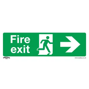 Worksafe by Sealey Safe Conditions Safety Sign - Fire Exit (Right) - Rigid Plastic - Pack of 10