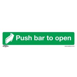 Worksafe by Sealey Safe Conditions Safety Sign - Push Bar To Open - Rigid Plastic
