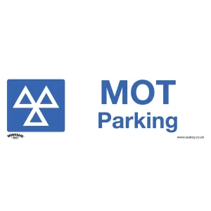 Worksafe by Sealey Warning Safety Sign - MOT Parking - Rigid Plastic