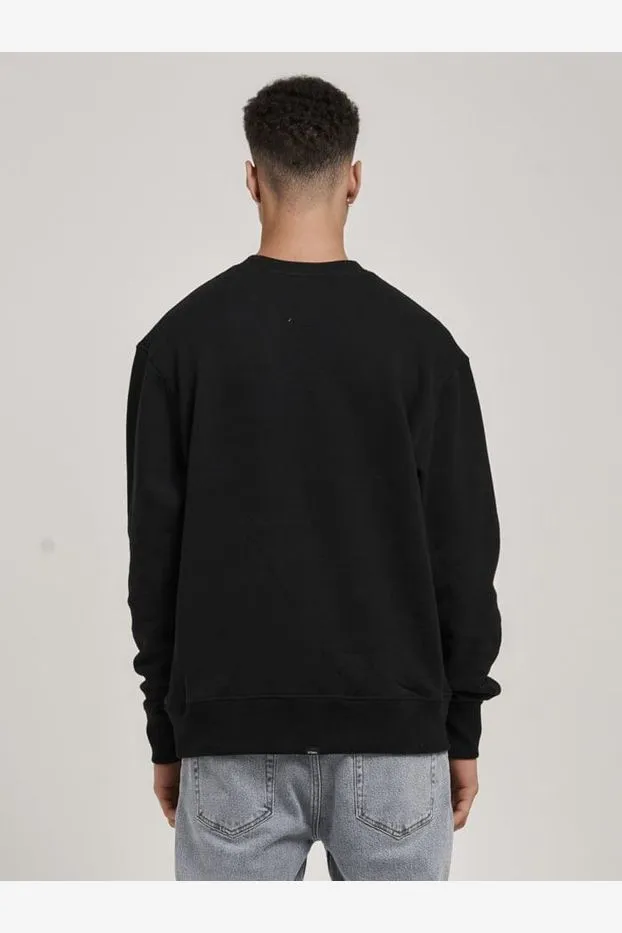 WORKWEAR EMBRO OVERSIZE FIT CREW - BLACK